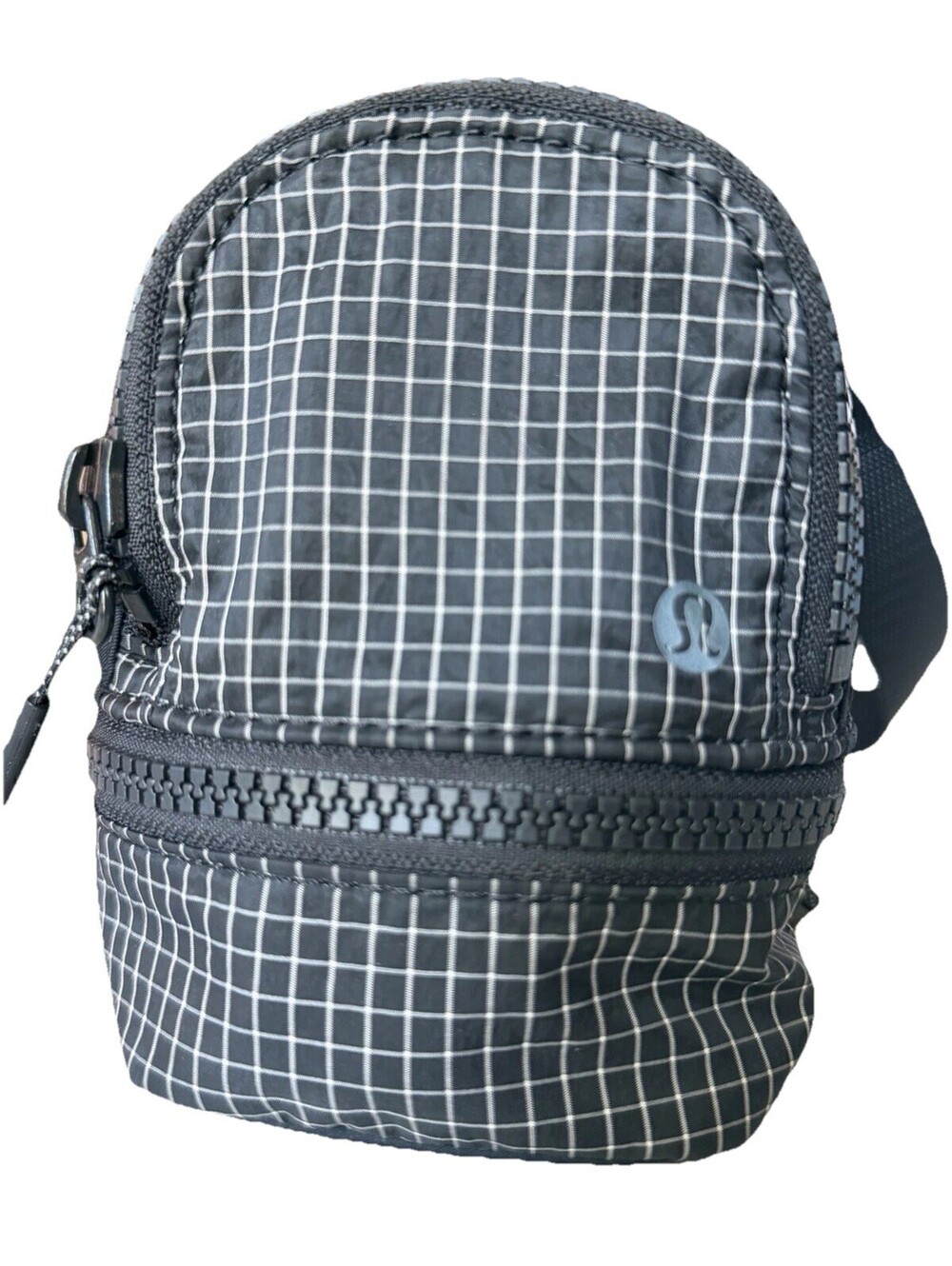 NWT Lululemon City Adventurer Nano Crossbody Bag Black White Grid Ripstop